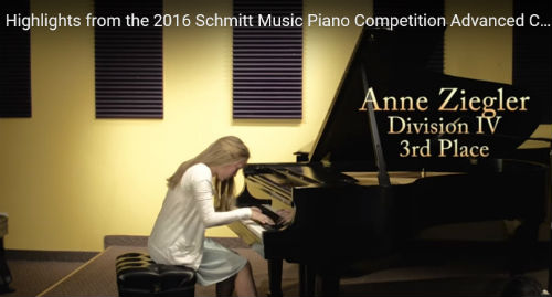 Anne Ziegler, student of Dr. Janice Saffir, performing on grand piano